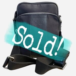 Vintage Coach Triple Black Canvas Flight/Camera Bag